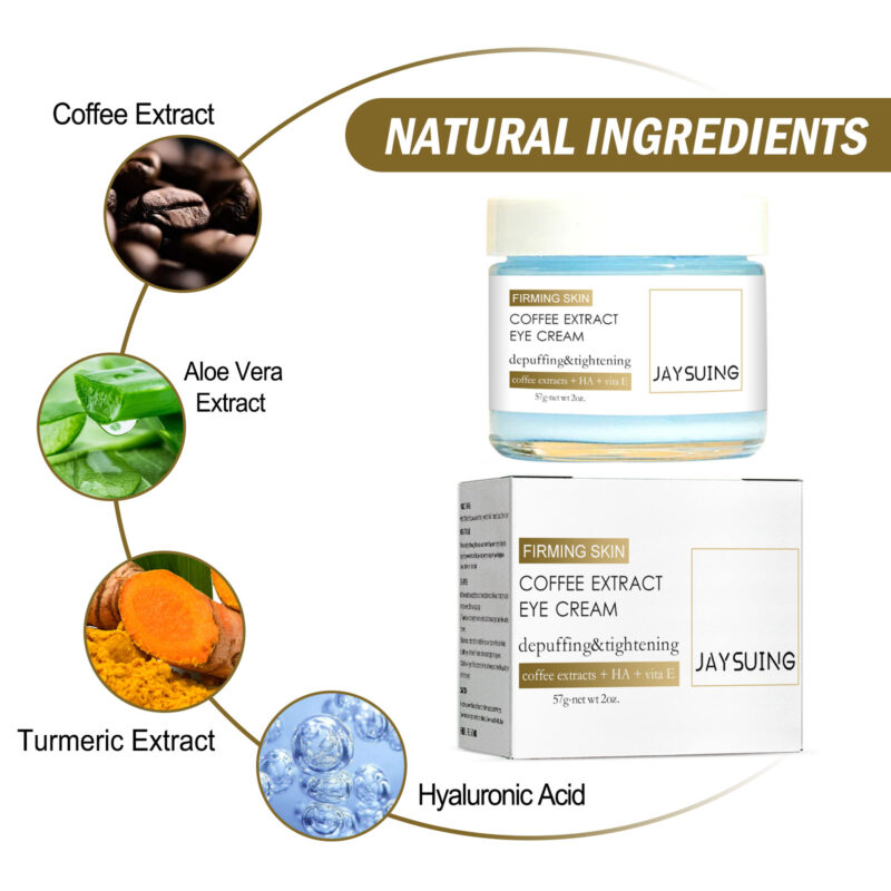 Coffee Firming Eye Cream - Reduces Fine Lines & Dark Circles, Hydrating - Image 5