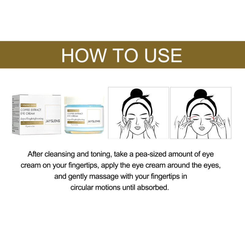 Coffee Firming Eye Cream - Reduces Fine Lines & Dark Circles, Hydrating - Image 6