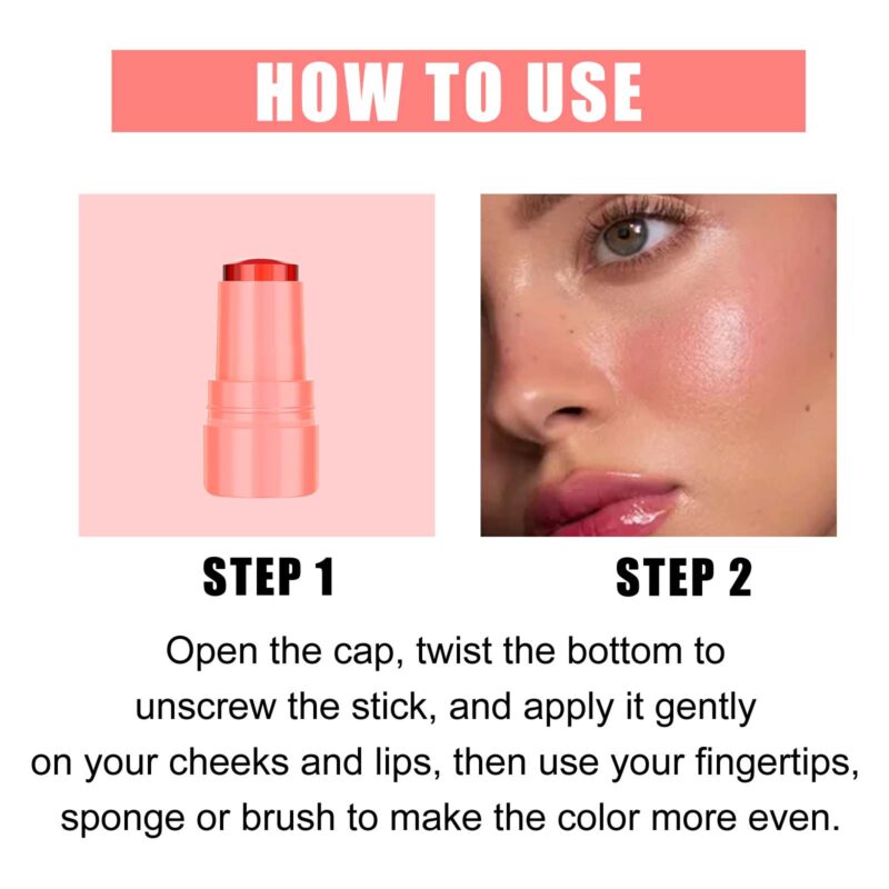Jelly Blush Lip & Cheek Gloss Stick - Watercolor Tint Effect - Image 9
