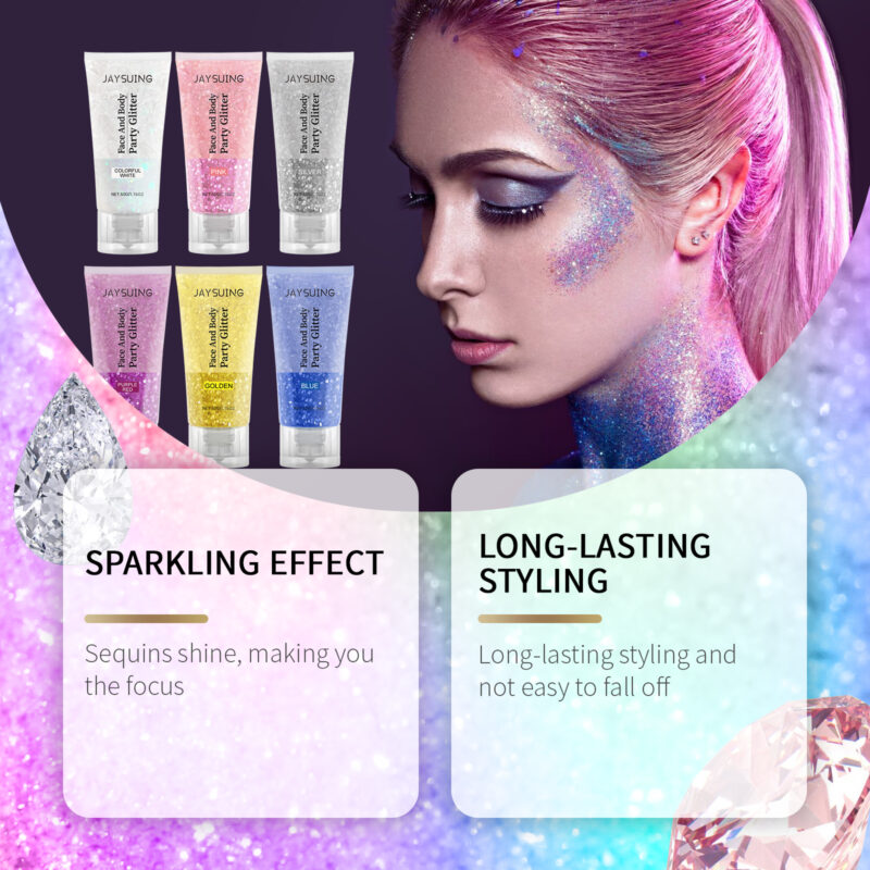Natural Multi-Color Glitter Gel for Face, Body & Party Makeup - Image 8