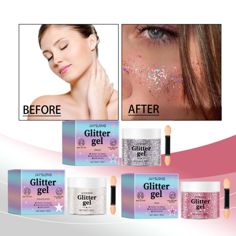 Natural Glitter Gel - Sparkle Body Makeup for Dance Raves - Image 4