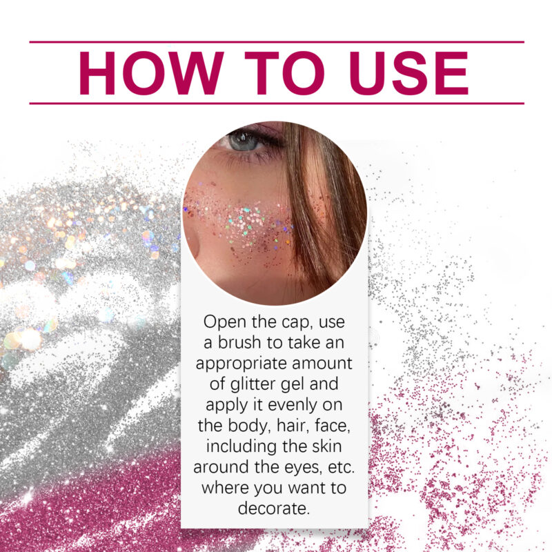 Natural Glitter Gel - Sparkle Body Makeup for Dance Raves - Image 8