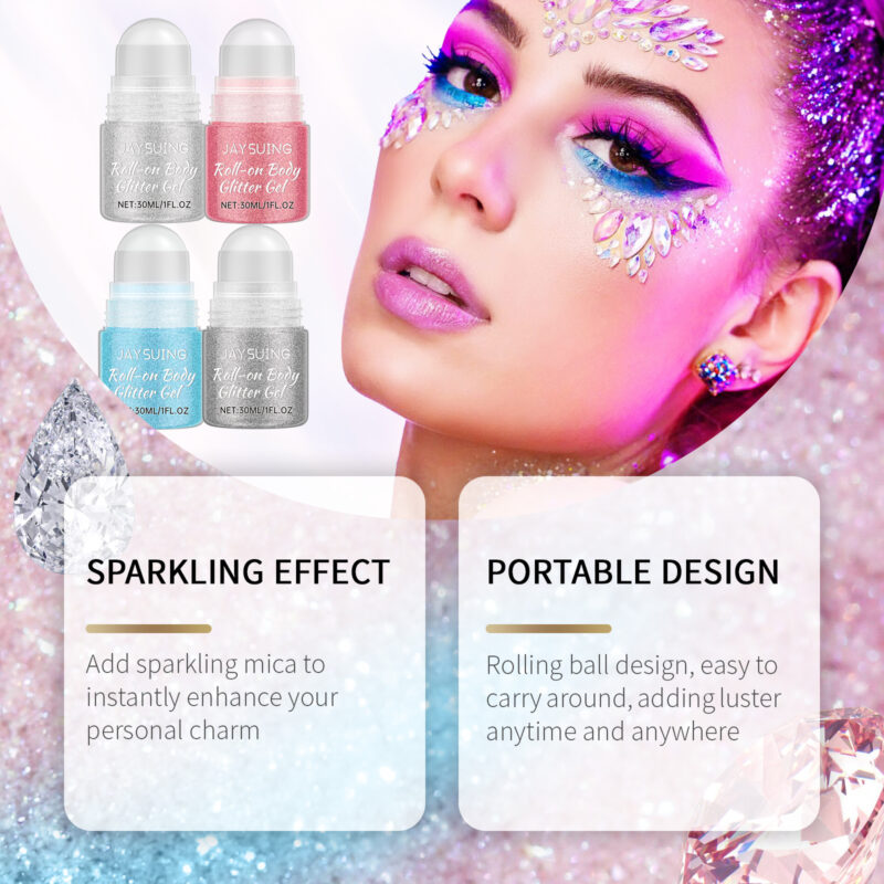 Walking Bead Body Highlighter - Natural Sparkle, Portable Roller Design - Image 7