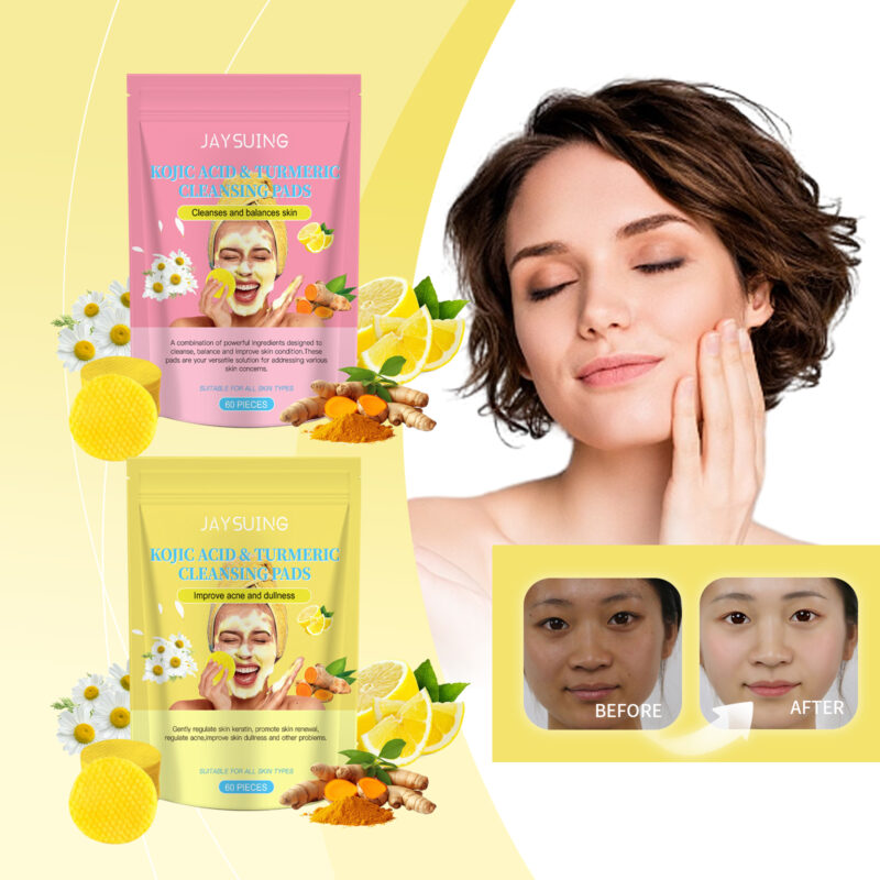 Kojic Acid Turmeric Keratin Cleansing Pads - Gentle Soothing Skincare - Image 2