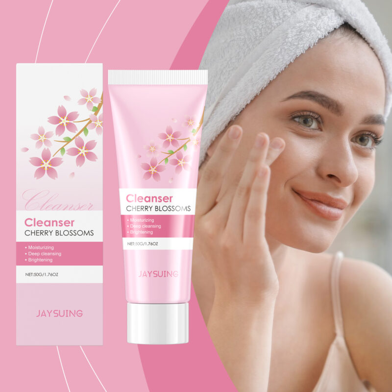 Cherry Blossom Hydrating Cleanser, Oil-Control Daily Facial Wash - Image 2
