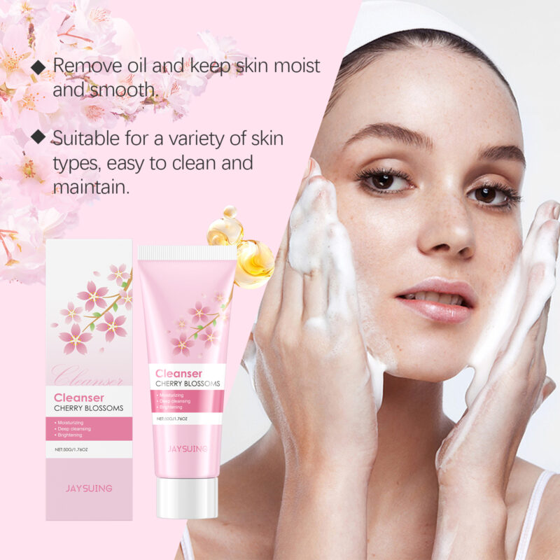Cherry Blossom Hydrating Cleanser, Oil-Control Daily Facial Wash - Image 3
