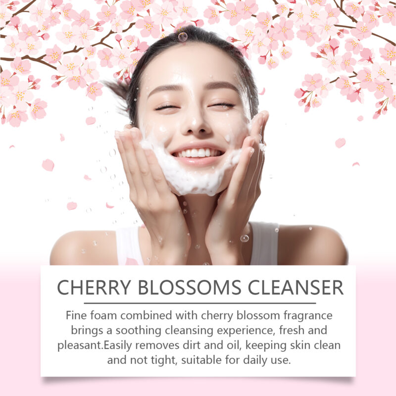 Cherry Blossom Hydrating Cleanser, Oil-Control Daily Facial Wash - Image 4