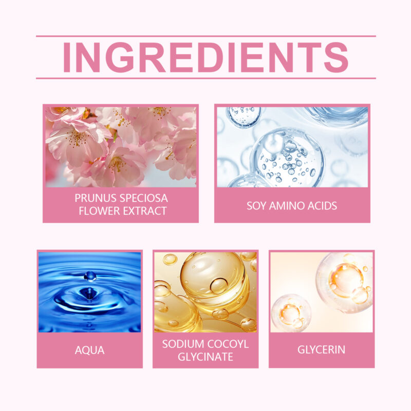 Cherry Blossom Hydrating Cleanser, Oil-Control Daily Facial Wash - Image 5