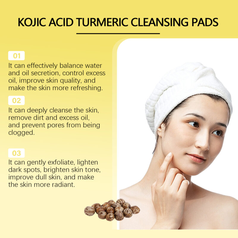 Kojic Acid & Turmeric Cleansing Pads for Gentle Daily Skincare - Image 4