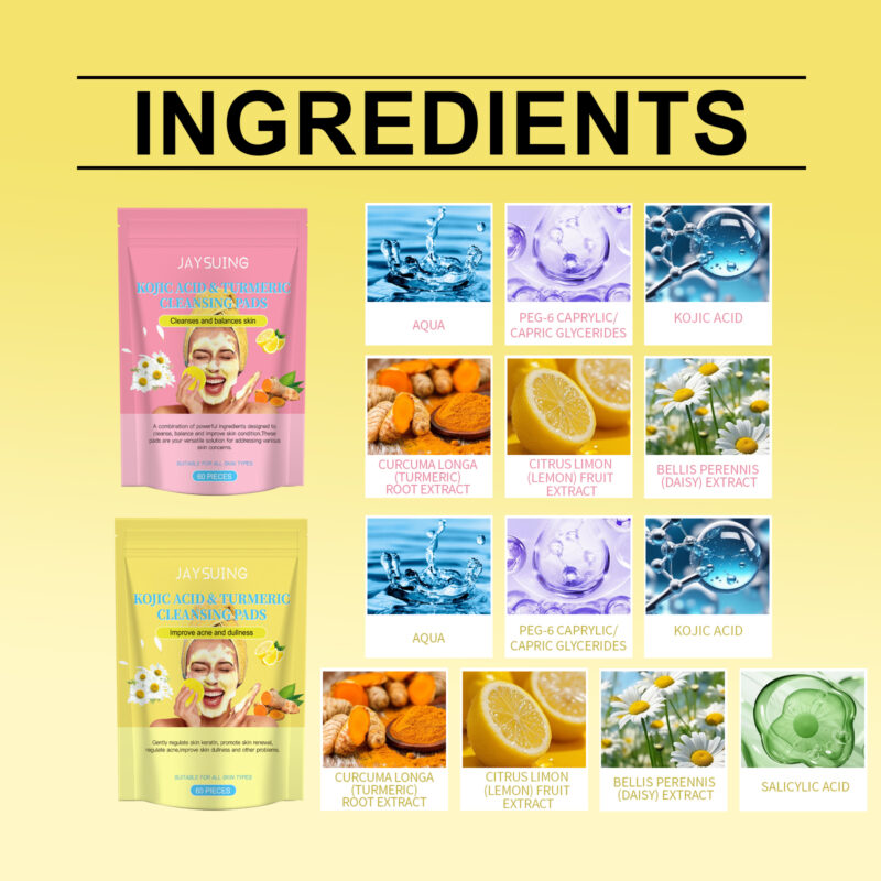 Kojic Acid & Turmeric Cleansing Pads for Gentle Daily Skincare - Image 5