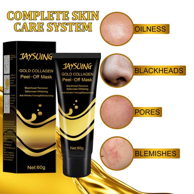 Gold Peel Mask - Blackhead Removal, Hydrating Facial Mask with Gentle Exfoliation - Image 3