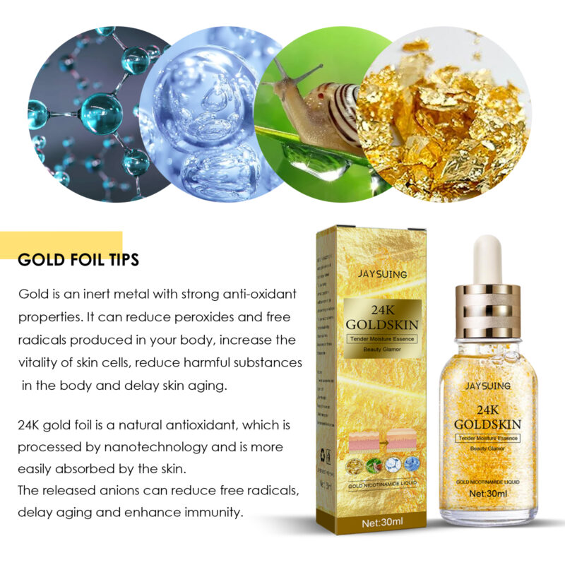 24K Gold Collagen Lifting Serum - Firming, Radiant, Hydrating Skin Care - Image 5