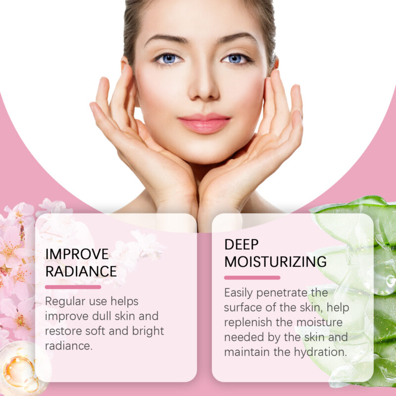Cherry Blossom Hydrating Essence Serum with Glycerin & Tocopherol - Image 3