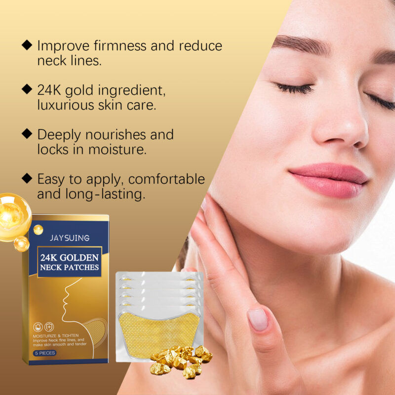 24k Gold Collagen Neck Patch - Moisturize, Nourish & Firm Skin - Image 4