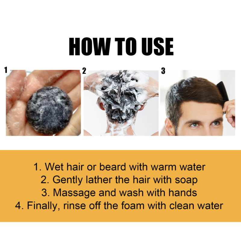 Black Shampoo Soap for Hair Care - Clean Scalp, Supple & Strong Hair - Image 6