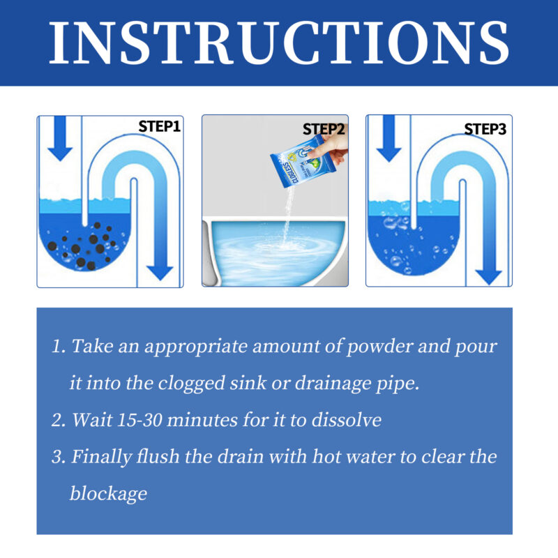 Plant-Based Drain Cleaner Powder for Kitchen Sinks & Bathroom Pipes - Image 6