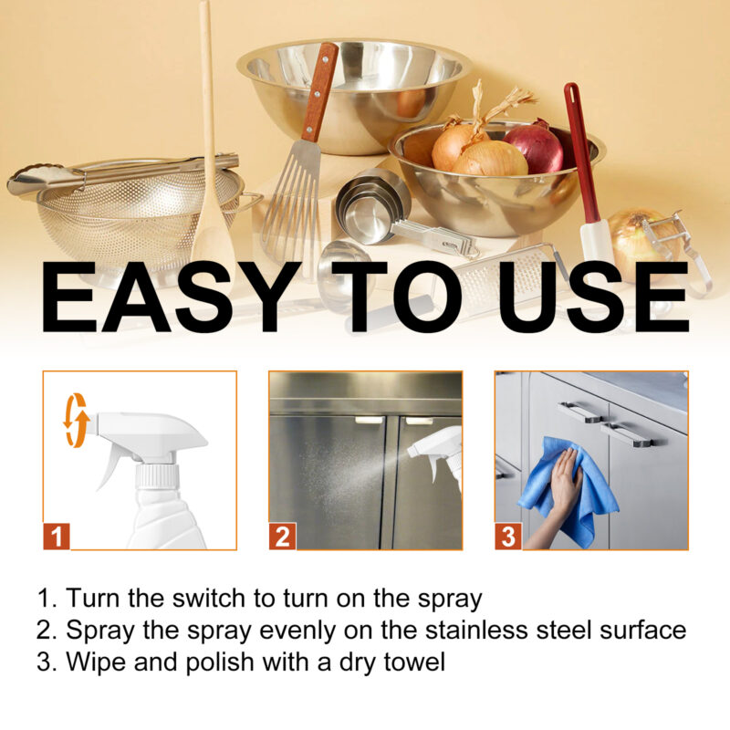 Stainless Steel Cleaner - Grease & Rust Remover Spray for Kitchen Surfaces - Image 6