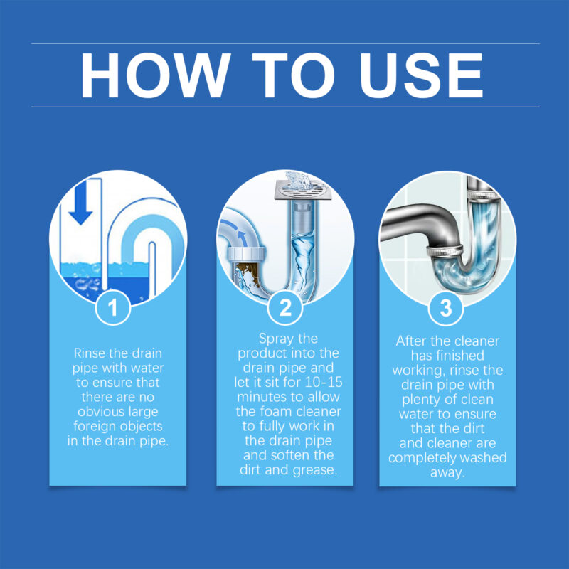Drain Foam Cleaner for Kitchen, Bathroom & Toilet Drain Grease Removal - Image 6