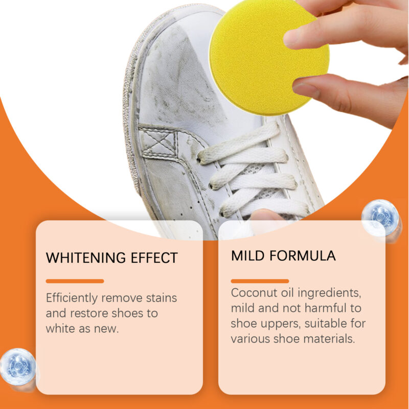 Portable White Shoe Cleaner Cream for Sneakers & Canvas Shoes - Image 3