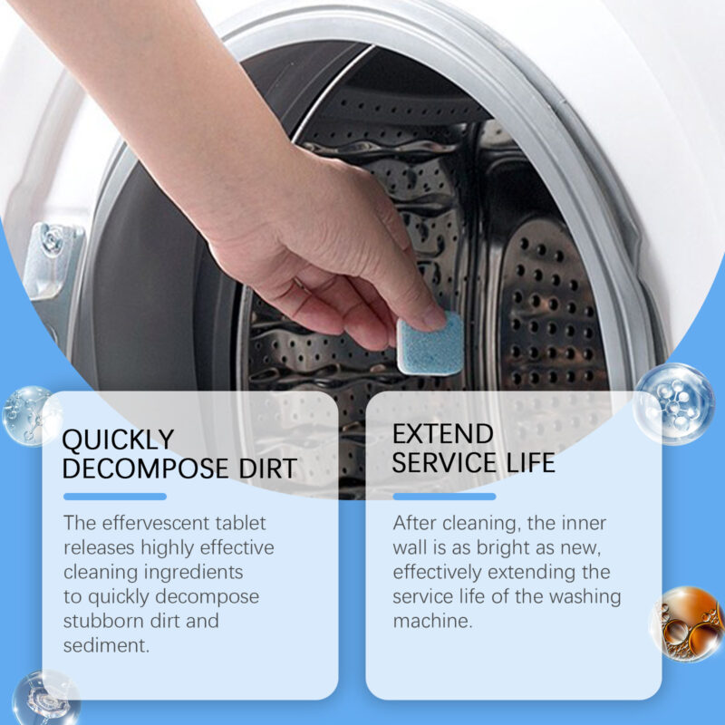 Washing Machine Cleaner Effervescent Tablets, Drum Stain Removal & Fresh Scent - Image 4