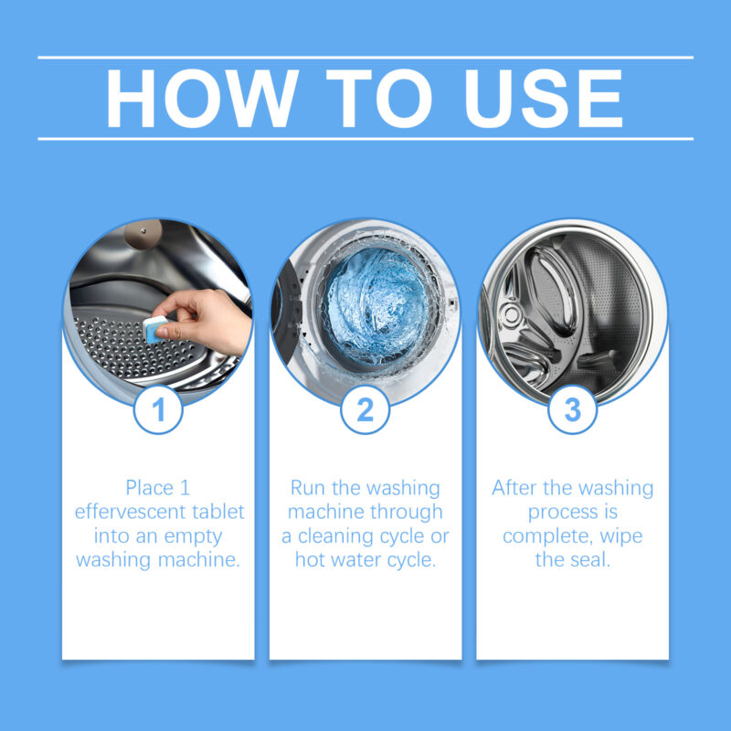 Washing Machine Cleaner Effervescent Tablets, Drum Stain Removal & Fresh Scent - Image 6